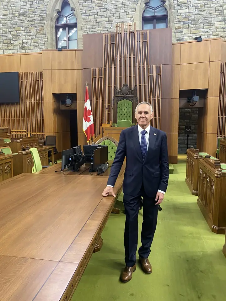 Gaétan Malette standing in the House of Commons chamber